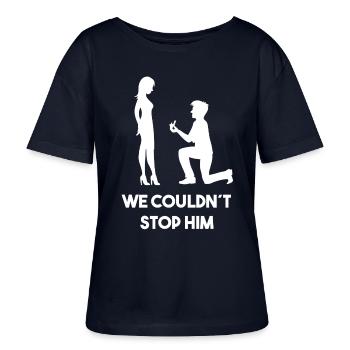 Bachelor Party Wedding Party Funny Saying - Stanley/Stella SERENA Relaxed Women’s Organic Round Neck T-shirt - navy - Front - Anna (173cm)