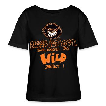 Die Wilden Kerle Spruch Motto mit Logo - Stanley/Stella Relaxed Rundhals Frauen Bio-T-Shirt SERENA - Schwarz - Vorne - Anna (173cm)