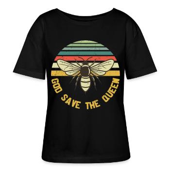 God Save The Queen Bumble Honey Bee - T-shirt bio à col rond SERENA Stanley/Stella Femme - noir - Devant - Anna (173cm)