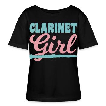Clarinet player - Stanley/Stella SERENA Relaxed Women’s Organic Round Neck T-shirt - black - Front - Anna (173cm)