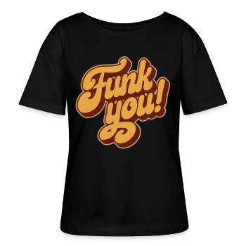 Funk Soul Music Funk You Retro 60s 70s 80s - Stanley/Stella SERENA Relaxed Women’s Organic Round Neck T-shirt - black - Front - Anna (173cm)