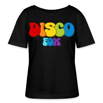 Disco Fox - Stanley/Stella Relaxed Rundhals Frauen Bio-T-Shirt SERENA - Schwarz - Vorne - Anna (173cm)