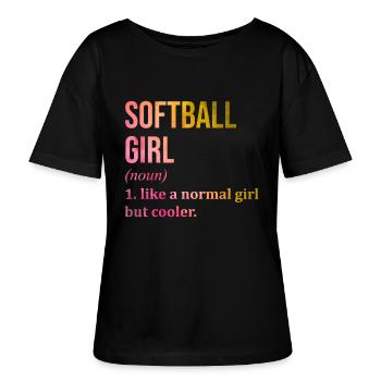 softball - T-shirt bio à col rond SERENA Stanley/Stella Femme - noir - Devant - Anna (173cm)