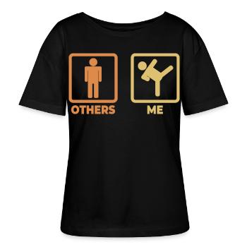 Karate Stick Figures - Stanley/Stella SERENA Relaxed Women’s Organic Round Neck T-shirt - black - Front - Anna (173cm)