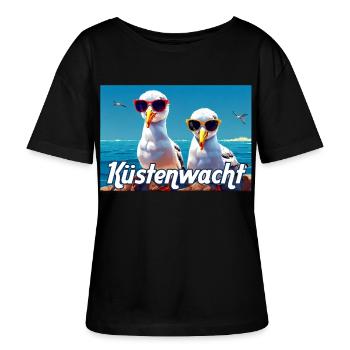 Küstenwacht Möwen - Stanley/Stella Relaxed Rundhals Frauen Bio-T-Shirt SERENA - Schwarz - Vorne - Anna (173cm)