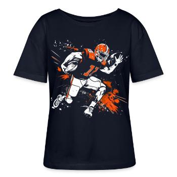 Footballer Street Art - Stanley/Stella SERENA Relaxed Women’s Organic Round Neck T-shirt - navy - Front - Anna (173cm)