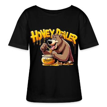 Honig Dealer Imker Imkerin Bär Geschenk - Stanley/Stella Relaxed Rundhals Frauen Bio-T-Shirt SERENA - Schwarz - Vorne - Anna (173cm)