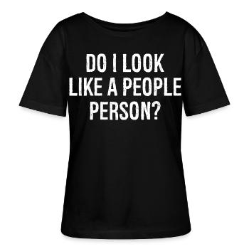 do I look like a people person - Stanley/Stella Relaxed Rundhals Frauen Bio-T-Shirt SERENA - Schwarz - Vorne - Anna (173cm)