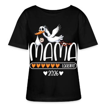 Mama 2026 loading - Stanley/Stella Relaxed Rundhals Frauen Bio-T-Shirt SERENA - Schwarz - Vorne - Anna (173cm)