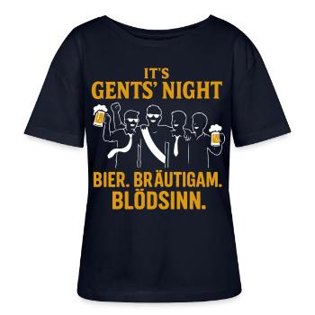 Gents Night – Bier, Bräutigam, Blödsinn! - Stanley/Stella Relaxed Rundhals Frauen Bio-T-Shirt SERENA - Navy - Vorne - Anna (173cm)