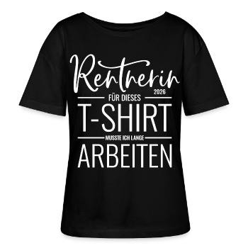 Rentnerin 2026 - Stanley/Stella Relaxed Rundhals Frauen Bio-T-Shirt SERENA - Schwarz - Vorne - Anna (173cm)