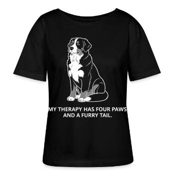 Mein Trainingspartner hat vier Pfoten - Stanley/Stella Relaxed Rundhals Frauen Bio-T-Shirt SERENA - Schwarz - Vorne - Anna (173cm)