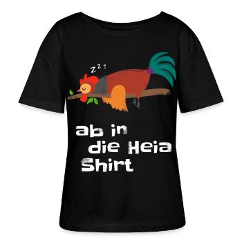 Ab in die Heia Shirt - Gute Nacht Pyjama Hahn - Stanley/Stella Relaxed Rundhals Frauen Bio-T-Shirt SERENA - Schwarz - Vorne - Anna (173cm)