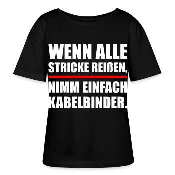 Lustige Handwerker Sprüche - Stanley/Stella Relaxed Rundhals Frauen Bio-T-Shirt SERENA - Schwarz - Vorne - Anna (173cm)