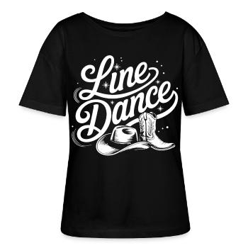 Line Dance Boots Illustration - Stanley/Stella SERENA Relaxed Women’s Organic Round Neck T-shirt - black - Front - Anna (173cm)