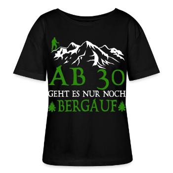 AB30 Geburtstag Geht Es Nur Noch Bergauf - Stanley/Stella Relaxed Rundhals Frauen Bio-T-Shirt SERENA - Schwarz - Vorne - Anna (173cm)
