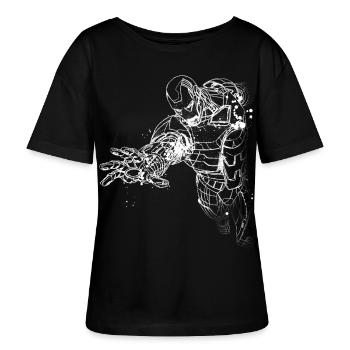 Avengers Superhelden Motiv - Stanley/Stella Relaxed Rundhals Frauen Bio-T-Shirt SERENA - Schwarz - Vorne - Anna (173cm)