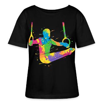 Turner Bunt Gymnastik Ringeturnen Jungen Turnen - Stanley/Stella Relaxed Rundhals Frauen Bio-T-Shirt SERENA - Schwarz - Vorne - Anna (173cm)