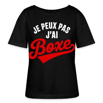 Ich kann nicht Boxen, Humor, Sportkampf - Stanley/Stella Relaxed Rundhals Frauen Bio-T-Shirt SERENA - Schwarz - Vorne - Anna (173cm)