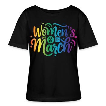 Women Day 8th March - Stanley/Stella SERENA Relaxed Women’s Organic Round Neck T-shirt - black - Front - Anna (173cm)