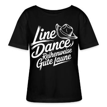 Line Dance Motiv - Stanley/Stella Relaxed Rundhals Frauen Bio-T-Shirt SERENA - Schwarz - Vorne - Anna (173cm)