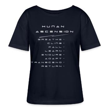 Human ascension - Stanley/Stella SERENA Relaxed Women’s Organic Round Neck T-shirt - navy - Front - Anna (173cm)