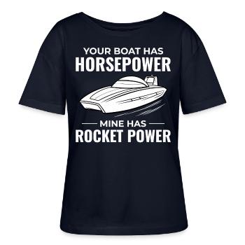 L’art de la course de hors-bord pour les amateurs de motonautisme - T-shirt bio à col rond SERENA Stanley/Stella Femme - marine - Devant - Anna (173cm)