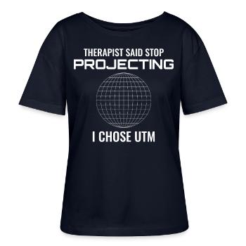 UTM Projection GIS Geodesy Surveying Map - Stanley/Stella SERENA Relaxed Women’s Organic Round Neck T-shirt - navy - Front - Anna (173cm)