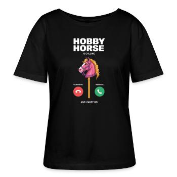 Hobby Horse is calling you - Stanley/Stella SERENA Relaxed Women’s Organic Round Neck T-shirt - black - Front - Anna (173cm)
