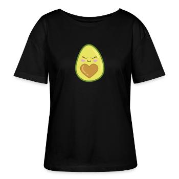 Masque visage avocat doux cadeau chemise d'amour - T-shirt bio à col rond SERENA Stanley/Stella Femme - noir - Devant - Anna (173cm)