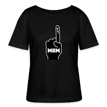 Mutter - Stanley/Stella Relaxed Rundhals Frauen Bio-T-Shirt SERENA - Schwarz - Vorne - Anna (173cm)