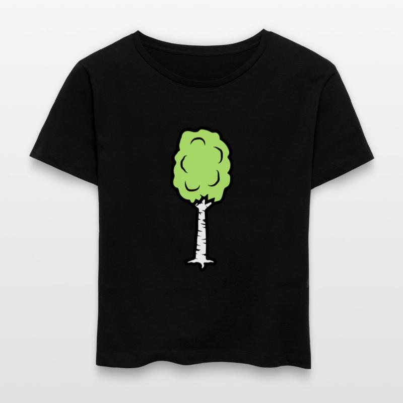 Comic Birch Trees Stanley/Stella SERENA Relaxed Women’s Organic Round Neck T-shirt