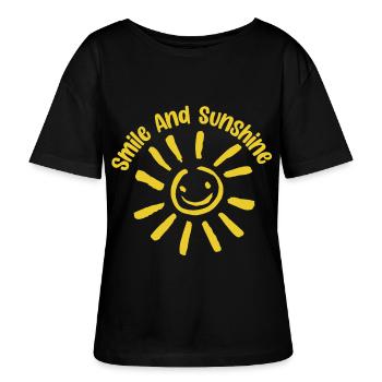 Smile And Sunshine Sunburst  - Stanley/Stella SERENA Relaxed Women’s Organic Round Neck T-shirt - black - Front - Anna (173cm)
