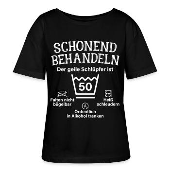 Schonend Behandeln Geiler Schlüpfer 50. Geburtstag - Stanley/Stella Relaxed Rundhals Frauen Bio-T-Shirt SERENA - Schwarz - Vorne - Anna (173cm)