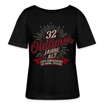 32. Geburtstag Oldtimer - Stanley/Stella Relaxed Rundhals Frauen Bio-T-Shirt SERENA - Schwarz - Vorne - Anna (173cm)