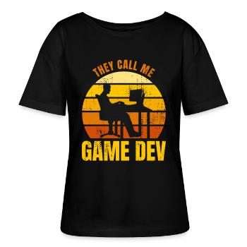 Video Games Developer - Stanley/Stella SERENA Relaxed Women’s Organic Round Neck T-shirt - black - Front - Anna (173cm)