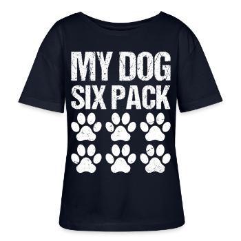 my dog six pack - Stanley/Stella SERENA Relaxed Women’s Organic Round Neck T-shirt - navy - Front - Anna (173cm)