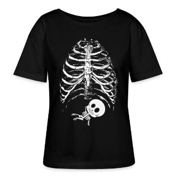Skelet Baby Ribbenkast Halloween Zwangerschap - Stanley/Stella Relaxed vrouwen bio-T-shirt met ronde hals SERENA - zwart - Voor - Anna (173cm)