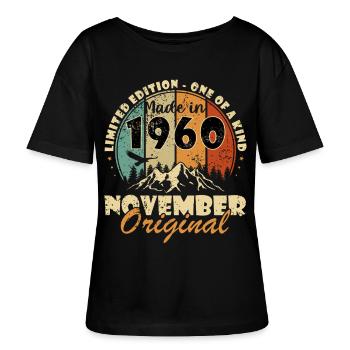 Novembre 1960 Anniversaire Novembre 1960 - T-shirt bio à col rond SERENA Stanley/Stella Femme - noir - Devant - Anna (173cm)