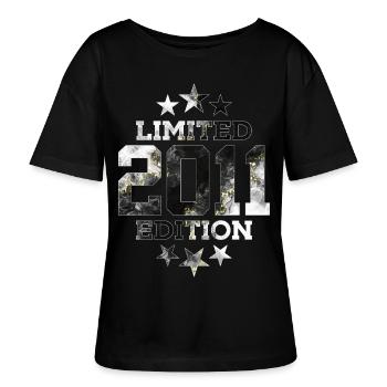 LIMITED EDITION 2011 15. GEBURTSTAG - Stanley/Stella Relaxed Rundhals Frauen Bio-T-Shirt SERENA - Schwarz - Vorne - Anna (173cm)