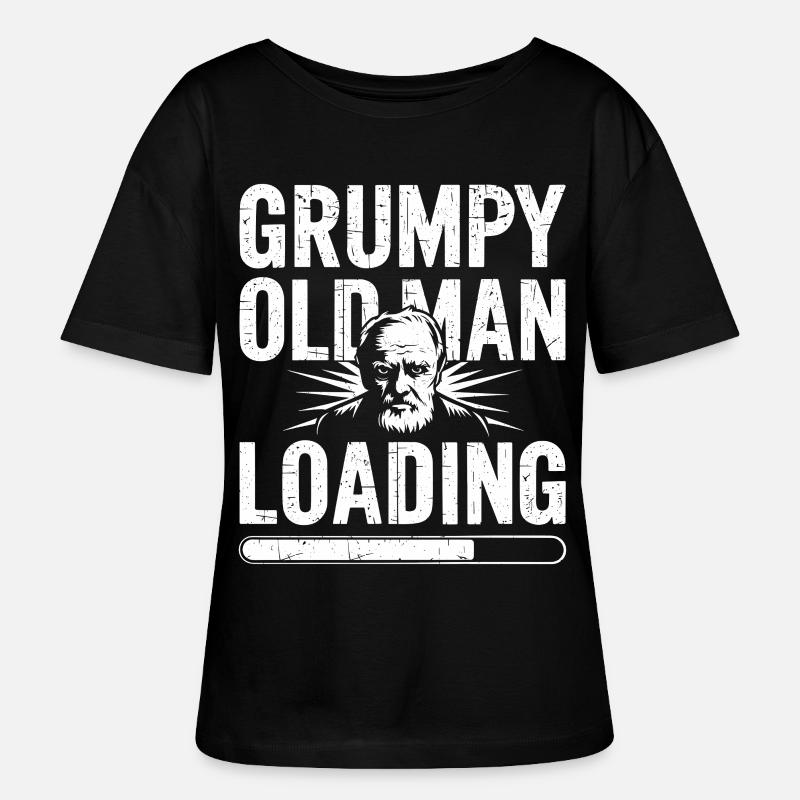 GrumpyOldMan Loading Bar - Stanley/Stella SERENA Relaxed Women’s Organic Round Neck T-shirt - black