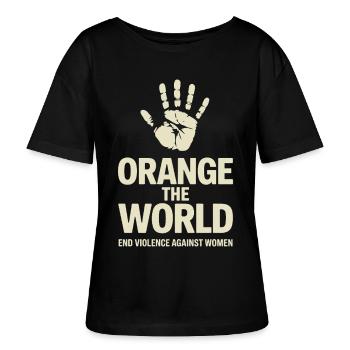 Orange The World - Stanley/Stella Relaxed Rundhals Frauen Bio-T-Shirt SERENA - Schwarz - Vorne - Anna (173cm)