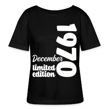 Geburtstag Dezember 1970 Limited Edition Geschenk - Stanley/Stella Relaxed Rundhals Frauen Bio-T-Shirt SERENA - Schwarz - Vorne - Anna (173cm)
