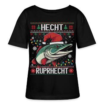 Hecht Ruprhecht Ruprecht Hecht Ugly Christmas - Stanley/Stella Relaxed Rundhals Frauen Bio-T-Shirt SERENA - Schwarz - Vorne - Anna (173cm)