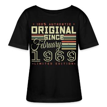 Génial Depuis Février 1969 - T-shirt bio à col rond SERENA Stanley/Stella Femme - noir - Devant - Anna (173cm)