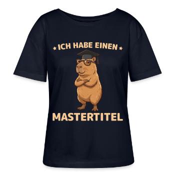 Examen de Master Capybara 2026 réussi - T-shirt bio à col rond SERENA Stanley/Stella Femme - marine - Devant - Anna (173cm)