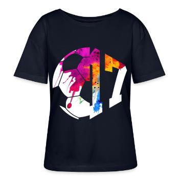 NO. 17 FOOTBALLER NUMBER 17 FOOTBALL 17TH BIRTHDAY - Stanley/Stella SERENA Relaxed Women’s Organic Round Neck T-shirt - navy - Front - Anna (173cm)