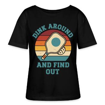 Pickleball-lustiger Spieler spielt herum und findet es heraus - Stanley/Stella Relaxed Rundhals Frauen Bio-T-Shirt SERENA - Schwarz - Vorne - Anna (173cm)
