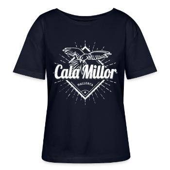 Cala Millor on Mallorca Balearic Island Souvenir - Stanley/Stella SERENA Relaxed Women’s Organic Round Neck T-shirt - navy - Front - Anna (173cm)