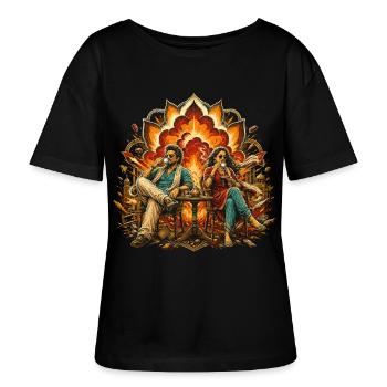 Bollywood - T-shirt bio à col rond SERENA Stanley/Stella Femme - noir - Devant - Anna (173cm)